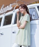 【ティアクラッセ/Tiaclasse】の【洗える】リボン袖ニットチュニックブラウス ミント|ID: prp329100004530565 ipo3291000000034484657