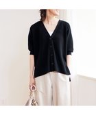 【アンフィーロ 自由区/UNFILO】の【抗菌防臭/UVケア】ハーフスリーブ畔カーディガン 人気、トレンドファッション・服の通販 founy(ファニー) ファッション Fashion レディースファッション Fashion for Women トップス・カットソー Cut & Sew Tops ニット Knit Tops & Sweaters カーディガン・羽織り Layered Style Cardigans カーディガン Cardigan, Knitwear スリット Slit, Slit Detail スリーブ Sleeve, Long Sleeve / Short Sleeve セーター Sweater, Knitwear ハーフ Half, Half-Length エレガント 上品 Elegant 人気 Popular, Best Seller 夏 Summer 抗菌 Antibacterial, Bacteria-Resistant 春 Spring S/S・春夏 SS, Spring/Summer, Warm Season 洗える Machine Washable 畦 Ribbed Knit thumbnail ブラック|ID: prp329100004530573 ipo3291000000034424029