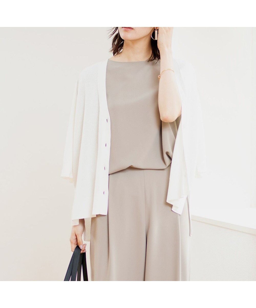 【アンフィーロ 自由区/UNFILO】の【抗菌防臭/UVケア】ハーフスリーブ畔カーディガン インテリア・キッズ・メンズ・レディースファッション・服の通販 founy(ファニー) 　ファッション　Fashion　レディースファッション　Fashion for Women　トップス・カットソー　Cut & Sew Tops　ニット　Knit Tops & Sweaters　カーディガン・羽織り　Layered Style Cardigans　カーディガン　Cardigan, Knitwear　スリット　Slit, Slit Detail　スリーブ　Sleeve, Long Sleeve / Short Sleeve　セーター　Sweater, Knitwear　ハーフ　Half, Half-Length　エレガント 上品　Elegant　人気　Popular, Best Seller　夏　Summer　抗菌　Antibacterial, Bacteria-Resistant　春　Spring　S/S・春夏　SS, Spring/Summer, Warm Season　洗える　Machine Washable　畦　Ribbed Knit　オフ|ID: prp329100004530573 ipo3291000000034424030