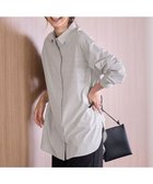 【エニィファム/any FAM】の【手洗い可能/抗菌防臭/UVカット/速乾】ロングシャツ グレーピンストライプ|ID: prp329100004530579 ipo3291000000032029988