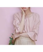 【ティアクラッセ/Tiaclasse】の【洗える】リボン付きタックフレア袖ブラウス ピンク|ID: prp329100004530594 ipo3291000000032661147