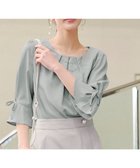 【ティアクラッセ/Tiaclasse】の【洗える】リボン付きタックフレア袖ブラウス ミント|ID: prp329100004530594 ipo3291000000032661148