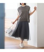 【エニィファム/any FAM】の【洗濯機可/ウエストゴム】シャイニーチュールスカート チャコール|ID: prp329100004530599 ipo3291000000032030076