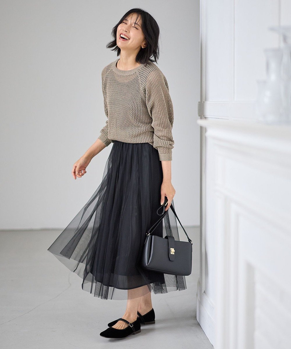 【エニー/ANY】の【洗濯機可/ウエストゴム】シャイニーチュールスカート インテリア・キッズ・メンズ・レディースファッション・服の通販 founy(ファニー) 　ファッション　Fashion　レディースファッション　Fashion for Women　スカート　Skirts　おすすめ　Recommended / Our Picks　シンプル　Simple, Minimal　スウェット / スエット　Sweatshirt, Sweatwear　チュール　Tulip, Tulip Motif　トレンド　Trend, Trending Now　フレア　Flare, Flared　夏　Summer　S/S・春夏　SS, Spring/Summer, Warm Season　A/W・秋冬　Autumn/Winter　ブラック|ID: prp329100004530599 ipo3291000000033681323