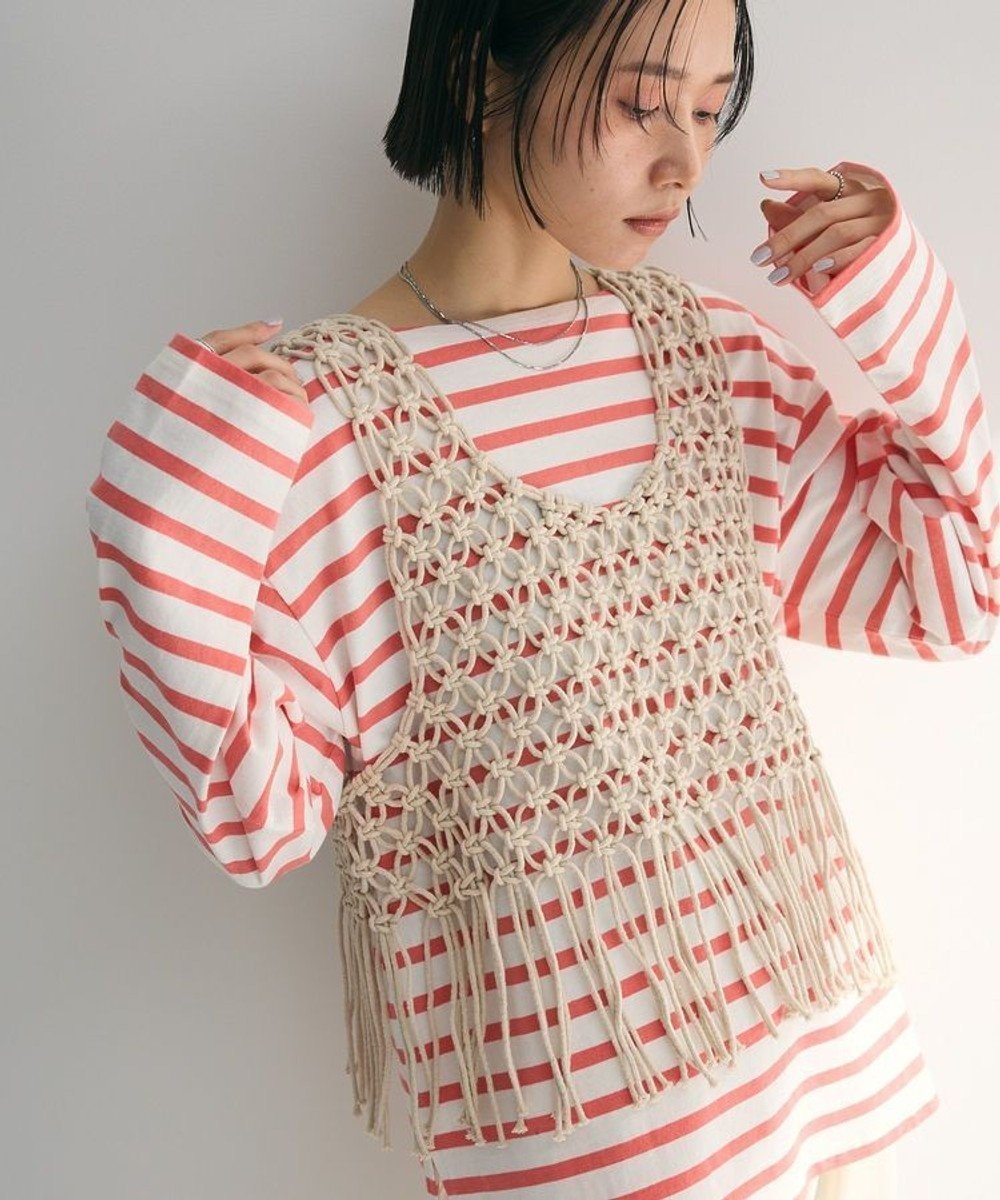 【グリーンパークス/Green Parks】のマクラメベスト インテリア・キッズ・メンズ・レディースファッション・服の通販 founy(ファニー) ファッション Fashion レディースファッション Fashion for Women アウター Coat / Outerwear Collection トップス・カットソー Cut & Sew Tops ベスト&ジレ / 重ね着スタイル Vests & Gilets おすすめ Recommended / Our Picks ストレート Straight, Straight Cut フォルム Silhouette, Form ベスト Vest, Waistcoat ポケット Pocket, Pocket Detail 今季 This Season, Current Season 夏 Summer 手編み Hand-Knitted, Handmade Knit 春 Spring S/S・春夏 SS, Spring/Summer, Warm Season Ecru|ID: prp329100004530635 ipo3291000000033711599