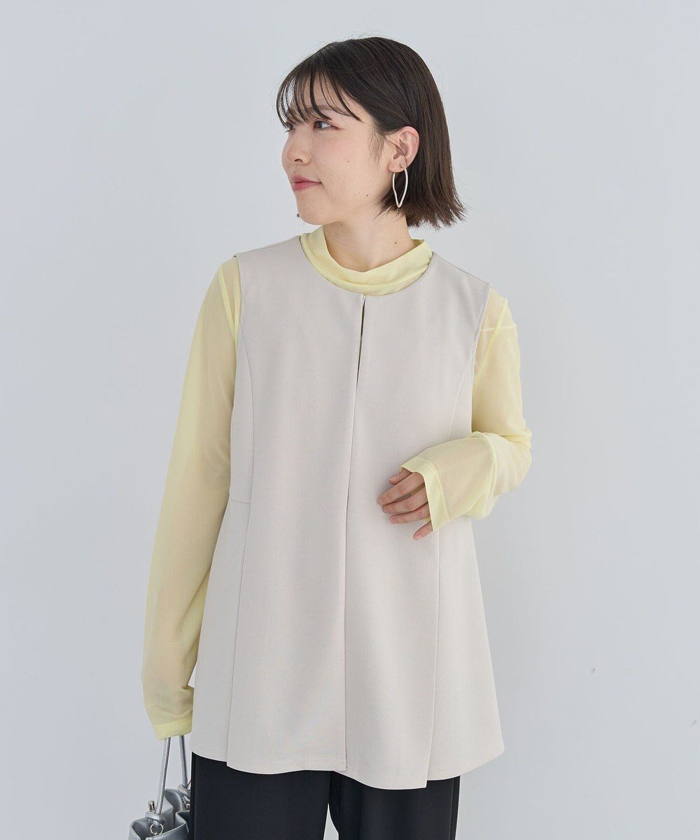 【グリーンパークス/Green Parks】のきれいシルエットジレ インテリア・キッズ・メンズ・レディースファッション・服の通販 founy(ファニー) 　ファッション　Fashion　レディースファッション　Fashion for Women　アウター　Coat / Outerwear Collection　トップス・カットソー　Cut & Sew Tops　ベスト&ジレ / 重ね着スタイル　Vests & Gilets　おすすめ　Recommended / Our Picks　セットアップ　Set-Up, Coordinated Outfit　ベスト　Vest, Waistcoat　ペプラム　Peplum, Flared Hem　ポケット　Pocket, Pocket Detail　メタル　Metal, Metal Parts　エレガント 上品　Elegant　夏　Summer　春　Spring　S/S・春夏　SS, Spring/Summer, Warm Season　Ecru|ID: prp329100004530643 ipo3291000000032747012