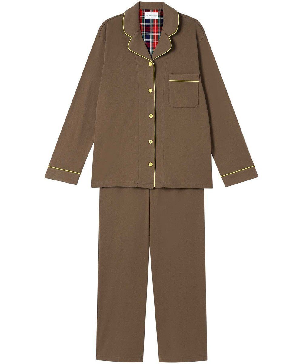 【ウンナナクール/une nana cool】の【綿100%】フライスパジャマ インテリア・キッズ・メンズ・レディースファッション・服の通販 founy(ファニー) 　ファッション　Fashion　レディースファッション　Fashion for Women　チェック　Check, Plaid, Tartan　パイピング　Piping, Trim Design　パジャマ　Pajamas, Sleepwear　リラックス　Relax, Relaxed Fit　おすすめ　Recommended / Our Picks　ギフト プレゼント　Gift / Present　BR|ID: prp329100004530655 ipo3291000000036244650