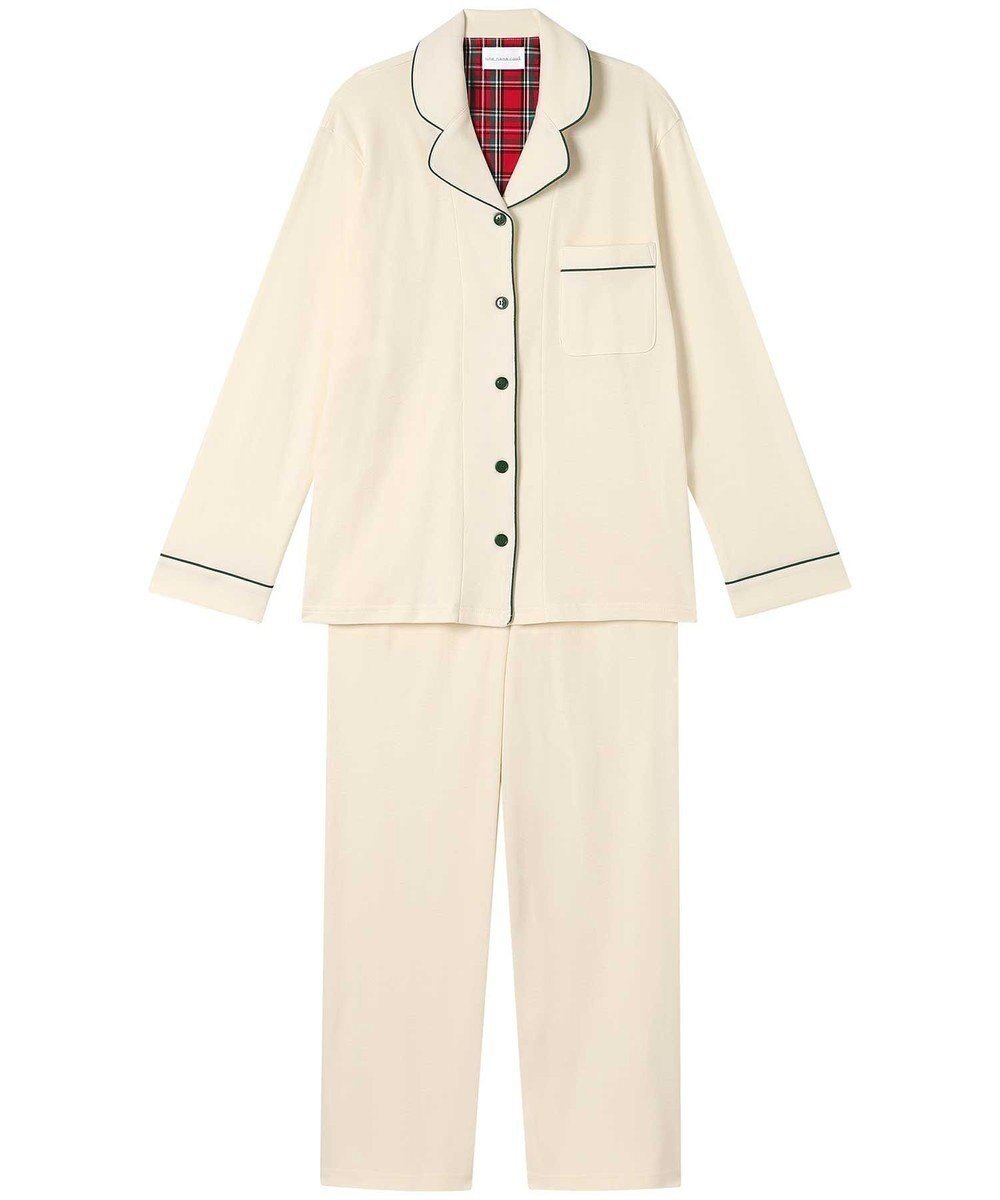 【ウンナナクール/une nana cool】の【綿100%】フライスパジャマ インテリア・キッズ・メンズ・レディースファッション・服の通販 founy(ファニー) 　ファッション　Fashion　レディースファッション　Fashion for Women　チェック　Check, Plaid, Tartan　パイピング　Piping, Trim Design　パジャマ　Pajamas, Sleepwear　リラックス　Relax, Relaxed Fit　おすすめ　Recommended / Our Picks　ギフト プレゼント　Gift / Present　IV|ID: prp329100004530655 ipo3291000000036244662