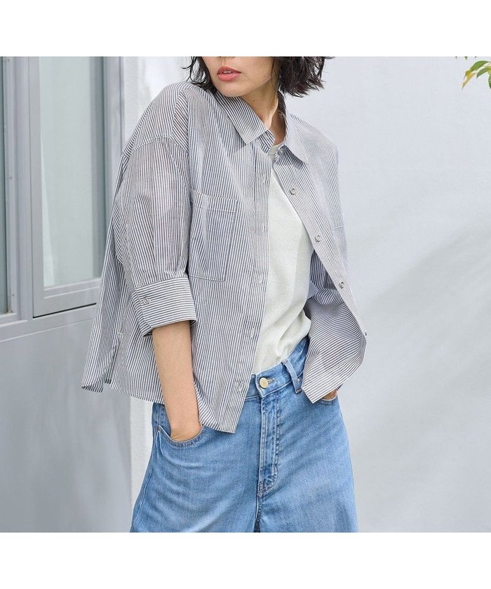 【エニィファム/any FAM】のコットンエアーウォッシュ5分袖シャツ インテリア・キッズ・メンズ・レディースファッション・服の通販 founy(ファニー) https://founy.com/ ファッション Fashion レディースファッション WOMEN トップス・カットソー Tops/Tshirt シャツ/ブラウス Shirts/Blouses おすすめ Recommend カフス Cuffs スリット Slit ダブル Double フロント Front ポケット Pocket 夏 Summer 春 Spring S/S・春夏 Ss・Spring/Summer 羽織 Haori |ID: prp329100004530691 ipo3291000000032030462
