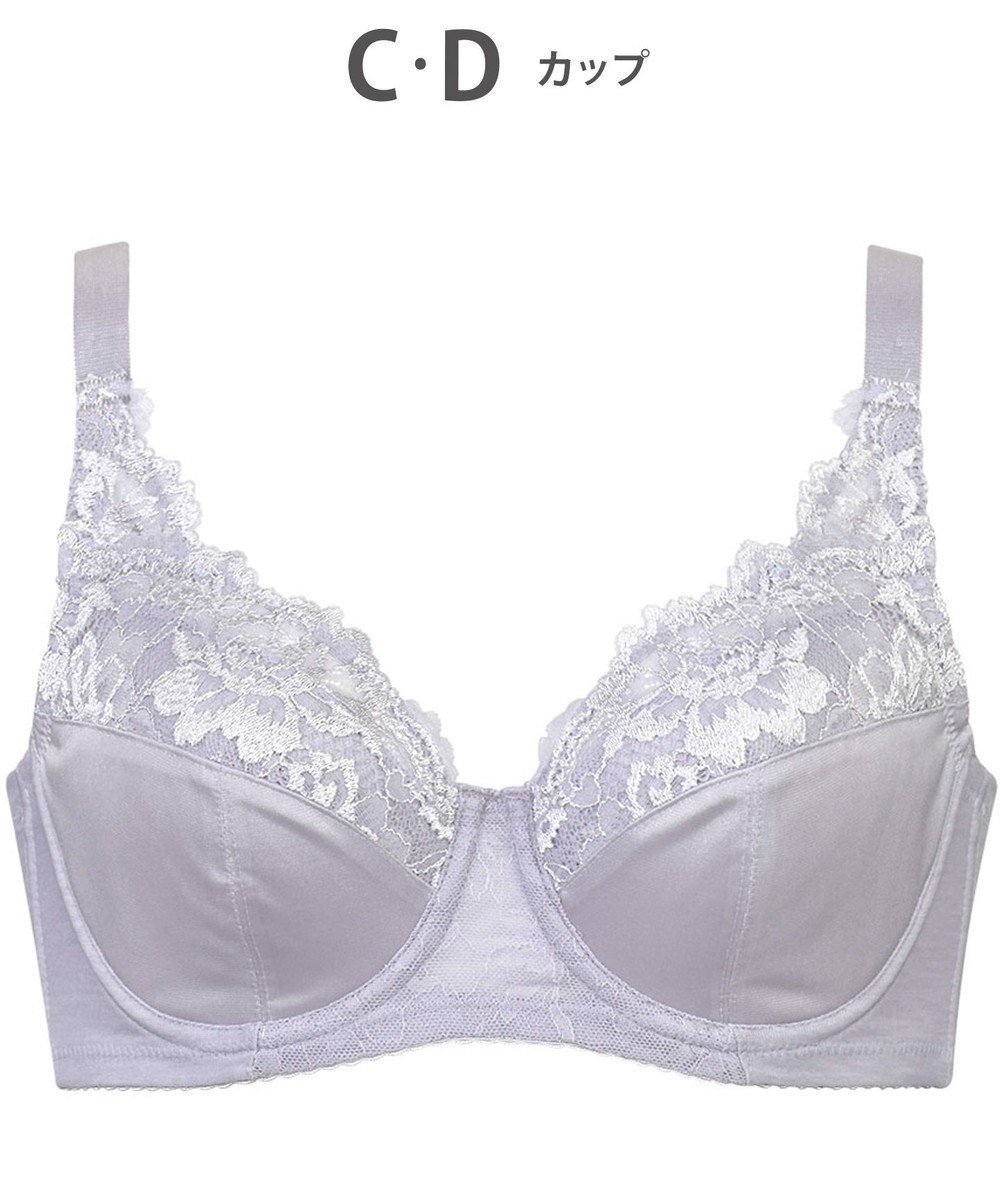 【ウィング/Wing】のブラジャー バストをしっかり包みこむ 背中の段差を軽減 綿混(カップ肌側) フルカップブラ KB2115 ウイング/ワコール インテリア・キッズ・メンズ・レディースファッション・服の通販 founy(ファニー) 　ファッション　Fashion　レディースファッション　Fashion for Women　おすすめ　Recommended / Our Picks　なめらか　Smooth, Silky Texture　アンダー　Underwear Essentials　ストレッチ　Stretch, Stretchy Fabric　フィット　Fit, Slim Fit　ブラジャー　Bra, Lingerie　ラップ　Wrap, Wrap Design　レース　Lace, Lace Fabric　ワイヤー　Wire, Wired Bra　グレー|ID: prp329100004530729 ipo3291000000033063337