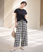 【エニィファム/any FAM】の【ウエストゴム】リネンレーヨンワイドパンツ ブロックチェック|ID: prp329100004530808 ipo3291000000032030964