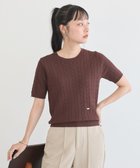 【アースミュージックアンドエコロジー/earth music&ecology】の半袖ケーブルニットプルオーバー Brown|ID: prp329100004530822 ipo3291000000032031006