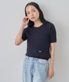 【アースミュージックアンドエコロジー/earth music&ecology】の半袖ケーブルニットプルオーバー Navy|ID: prp329100004530822 ipo3291000000032031008