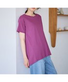 【エニィファム/any FAM】の【汗ジミ防止加工】シルケットスムースバックギャザーチュニック パープル|ID: prp329100004530879 ipo3291000000032031246