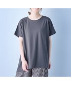 【エニィファム/any FAM】の【汗ジミ防止加工】シルケットスムースバックギャザーチュニック チャコール|ID: prp329100004530879 ipo3291000000032031248