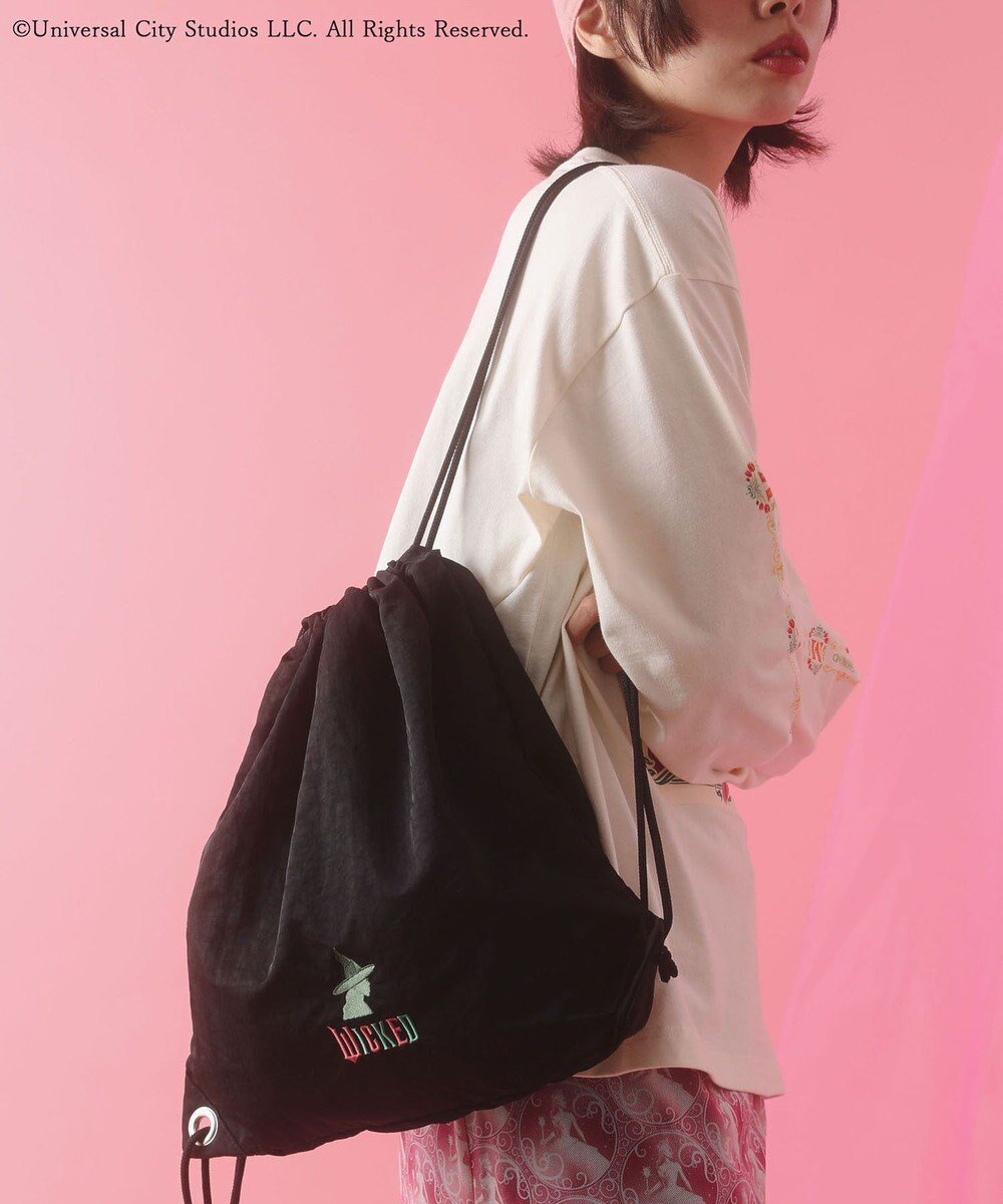 【グリーンパークス/Green Parks】のWICKED アイコン刺繍ナップサック 人気、トレンドファッション・服の通販 founy(ファニー) 　ファッション　Fashion　レディースファッション　WOMEN　バッグ　Bag　おすすめ　Recommend　インナー　Inner　スクエア　Square　フォルム　Form　ポケット　Pocket　リュック　Ruck Sack　ワイド　Wide　再入荷　Restock/Back In Stock/Re Arrival　無地　Plain Color　 other-1|ID: prp329100004531018 ipo3291000000032031821
