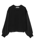 【グリーンパークス/Green Parks】の袖光沢ドッキングニットプルオーバー Black|ID: prp329100004531055 ipo3291000000032031986