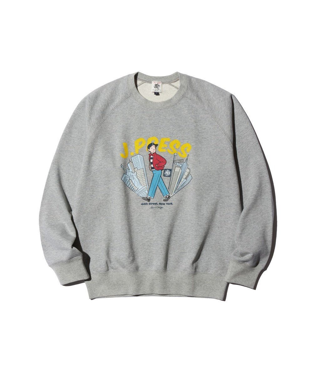 【ジェイ プレス/J.PRESS / MEN】の【AaronChang】【UNISEX】プリント スウエットシャツ インテリア・キッズ・メンズ・レディースファッション・服の通販 founy(ファニー) 　ファッション　Fashion　レディースファッション　WOMEN　トップス・カットソー　Tops/Tshirt　シャツ/ブラウス　Shirts/Blouses　パーカ　Sweats　スウェット　Sweat　アイビー　Ivy　アメリカン　American　グラフィック　Graphic　シンプル　Simple　ジーンズ　Jeans　スウェット　Sweat　スマート　Smart　スラックス　Slacks　スーピマ　Supima　フロント　Front　プリント　Print　ユニセックス　Unisex　リラックス　Relax　A/W・秋冬　Aw・Autumn/Winter・Fw・Fall-Winter　S/S・春夏　Ss・Spring/Summer　夏　Summer　ライトグレー系|ID: prp329100004531141 ipo3291000000032487326