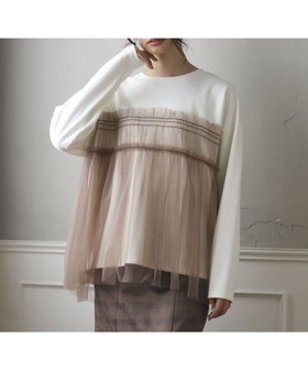 【グリーンパークス/Green Parks】の・ELENCARE DUE チュールレイヤープルオーバ 人気、トレンドファッション・服の通販 founy(ファニー) ファッション Fashion レディースファッション WOMEN トップス・カットソー Tops/Tshirt シャツ/ブラウス Shirts/Blouses ロング / Tシャツ T-Shirts カットソー Cut and Sewn おすすめ Recommend カットソー Cut And Sew ボトム Bottom ポケット Pocket A/W・秋冬 Aw・Autumn/Winter・Fw・Fall-Winter |ID:prp329100004531226