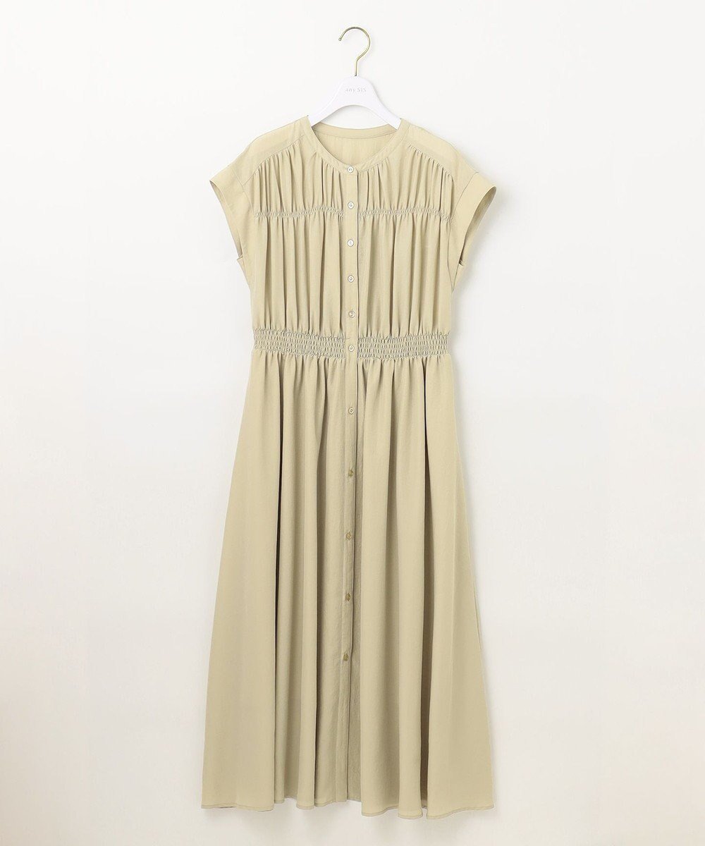 【エニィ スィス/any SiS】の【撥水】シャーリングシャツ ワンピース インテリア・キッズ・メンズ・レディースファッション・服の通販 founy(ファニー) 　ファッション　Fashion　レディースファッション　WOMEN　ワンピース　Dress　シャツワンピース　Shirt Dresses　エアリー　Airy　シャーリング　Shirring　ショルダー　Shoulder　トレンド　Trend　ドロップ　Drop　ビンテージ　Vintage　フィット　Fit　フレア　Flare　再入荷　Restock/Back In Stock/Re Arrival　夏　Summer　春　Spring　S/S・春夏　Ss・Spring/Summer　イエロー|ID: prp329100004531251 ipo3291000000032032821