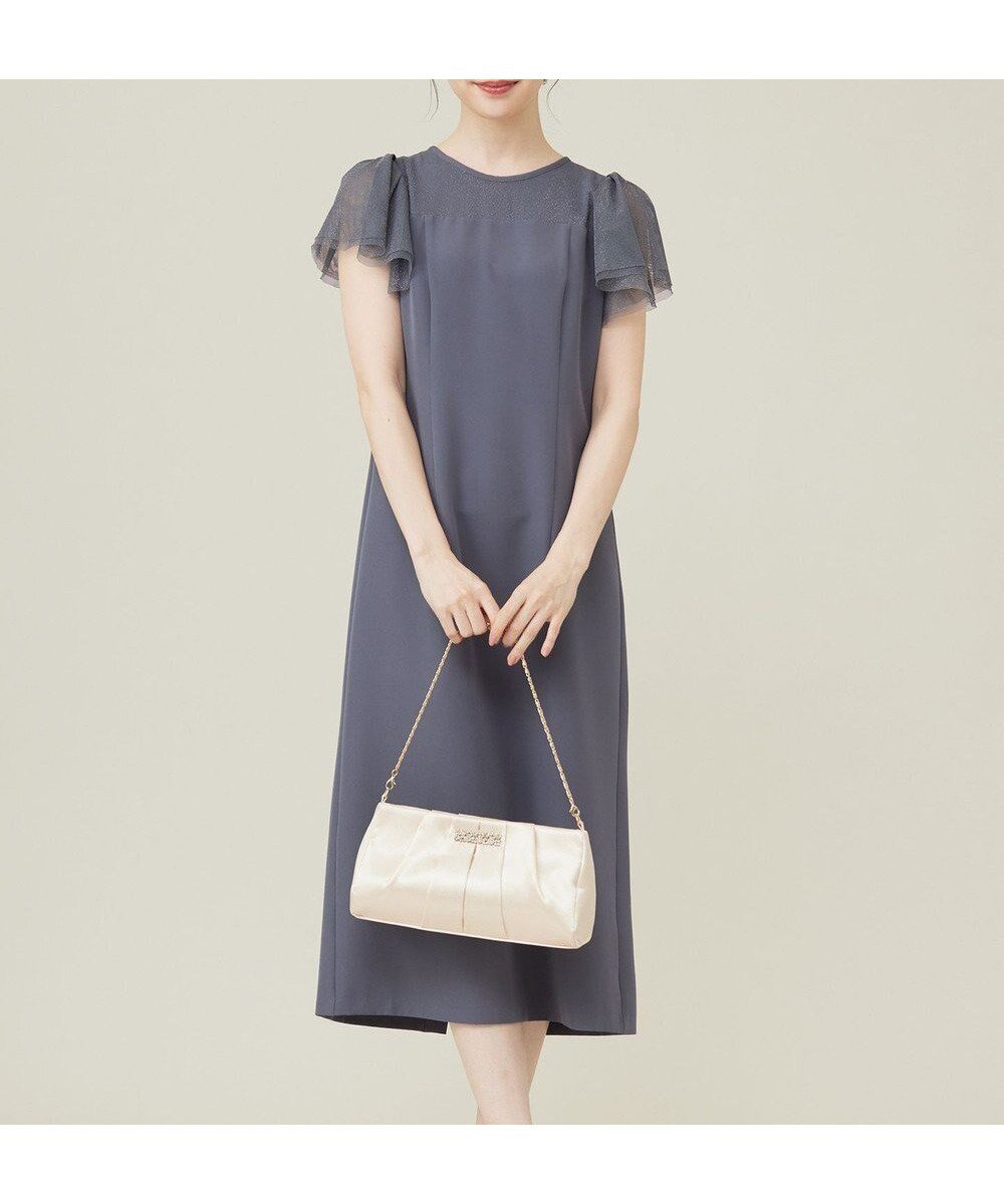 【エニィ スィス/any SiS】のフリルスリーブペンシル ドレス インテリア・キッズ・メンズ・レディースファッション・服の通販 founy(ファニー) 　ファッション　Fashion　レディースファッション　WOMEN　ワンピース　Dress　ドレス　Party Dresses　エレガント 上品　Elegant　カットソー　Cut And Sew　クール　Cool　コンビ　Combination　シフォン　Chiffon　シンプル　Simple　ストレッチ　Stretch　スリーブ　Sleeve　ダブル　Double　ドレス　Dress　フリル　Frills　ペンシル　Pencil　ヨーク　Yoke　楽ちん　Easy　A/W・秋冬　Aw・Autumn/Winter・Fw・Fall-Winter　おすすめ　Recommend　ブルーグレー|ID: prp329100004531267 ipo3291000000032032887