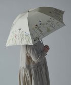 【アンドウール/AND WOOL】の〈一級遮光生地・晴雨兼用〉ボタニカル刺繍の日傘 (折りたたみ傘タイプ) ベージュ|ID: prp329100004531307 ipo3291000000032731124