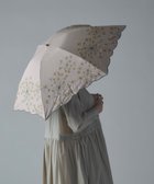 【アンドウール/AND WOOL】の〈一級遮光生地・晴雨兼用〉フェンネル刺繍の日傘 (折りたたみタイプ) ベージュ|ID: prp329100004531310 ipo3291000000032731129