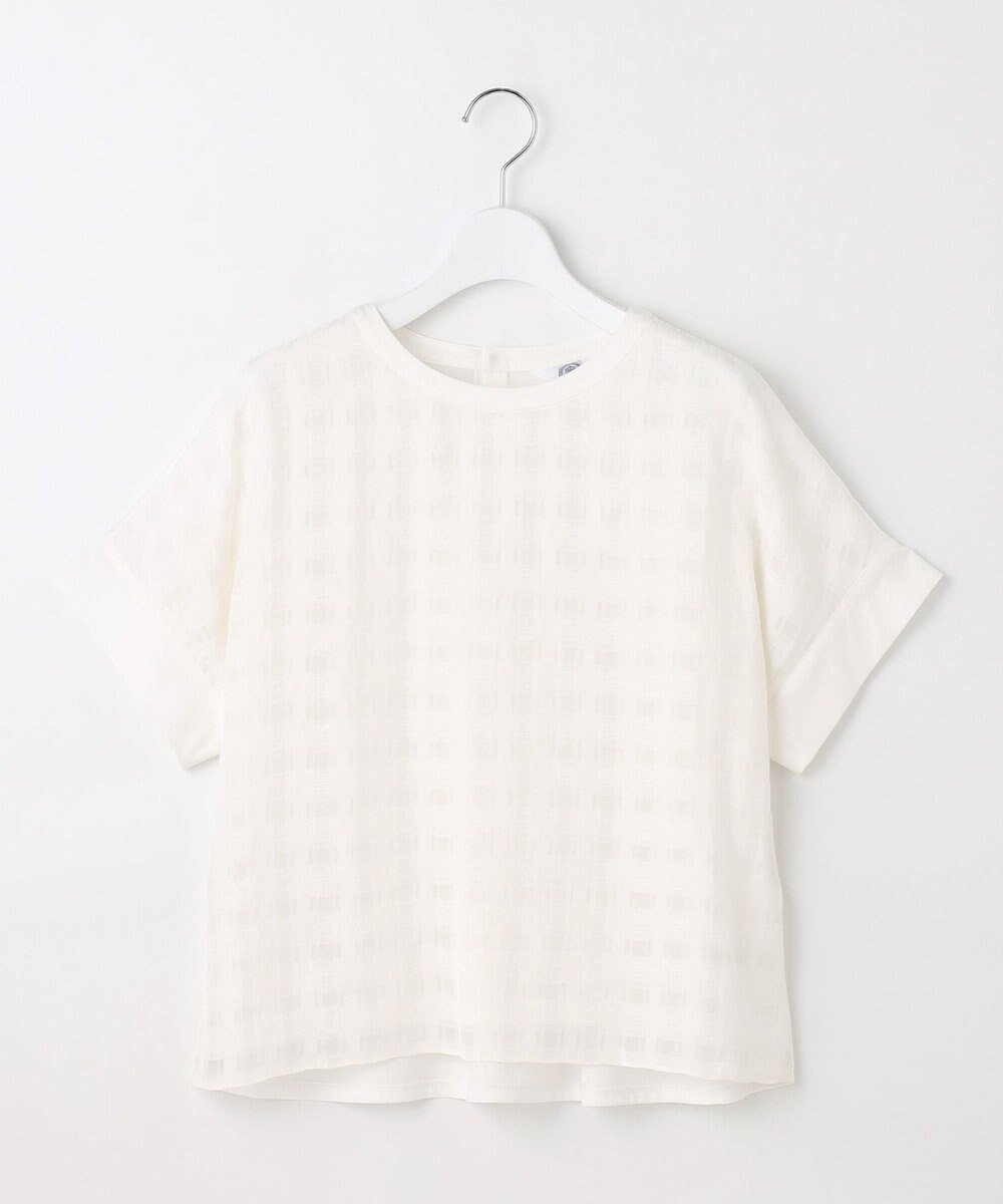 【ジェイ プレス/J.PRESS】の【洗える】チェックコンビジャージー カットソー インテリア・キッズ・メンズ・レディースファッション・服の通販 founy(ファニー) 　ファッション　Fashion　レディースファッション　WOMEN　トップス・カットソー　Tops/Tshirt　シャツ/ブラウス　Shirts/Blouses　ロング / Tシャツ　T-Shirts　カットソー　Cut and Sewn　春　Spring　洗える　Washable　カットソー　Cut And Sew　シアー　Sheer　ジャージー　Jersey　チェック　Check　デニム　Denim　バランス　Balance　ボトム　Bottom　モチーフ　Motif　無地　Plain Color　リネン　Linen　S/S・春夏　Ss・Spring/Summer　NEW・新作・新着・新入荷　New Arrivals　夏　Summer　ホワイト系|ID: prp329100004531325 ipo3291000000032033110