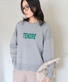 【アンフィーロ 自由区/UNFILO】の【新色追加 / 洗える】スウェットライク ロゴニット [NEW]グレー×グリーンロゴ|ID: prp329100004531352 ipo3291000000032033232