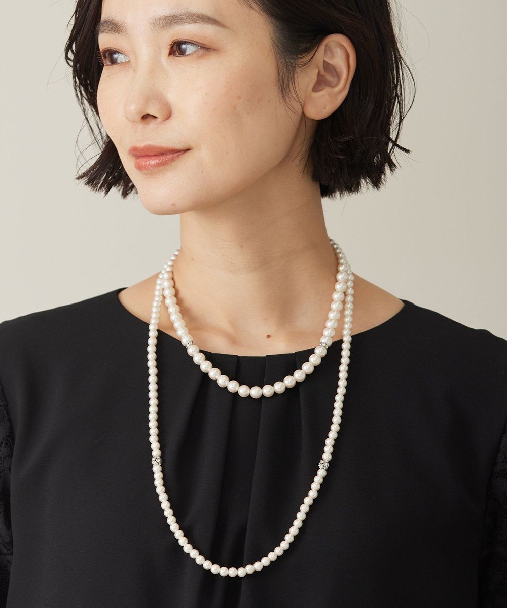 【ジェイ プレス/J.PRESS】の【3way】2連パール ネックレス 人気、トレンドファッション・服の通販 founy(ファニー) 　ファッション　Fashion　レディースファッション　Fashion for Women　ジュエリー　Jewelry　ネックレス　Necklaces & Pendants　おすすめ　Recommended / Our Picks　アクセサリー　Fashion Accessories　ガラス　Glass, Glassware　クリスタル　Crystal, Swarovski　シルバー　Silver, Metallic Silver　セレモニー　Ceremony　ネックレス　Necklace, Pendant Necklace　パール　Pearl, Pearl Accent　軽量　Lightweight, Ultra Light　 other-1|ID: prp329100004531356 ipo3291000000033553018