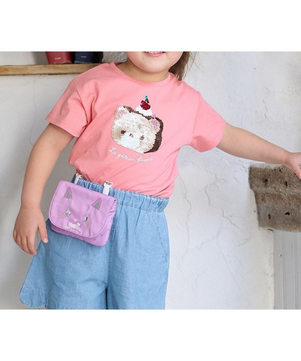 【エニファム/any FAM / KIDS】のアニマル 移動ポケット インテリア・キッズ・メンズ・レディースファッション・服の通販 founy(ファニー) 　ファッション　Fashion　キッズファッション　Fashion for Kids　アニマル　Animal Print　ガーリー　Girly, Feminine Style　ネコ　Cat, Feline Motif　ハンカチ　Handkerchief, Hanky　ビジュー　Bijou, Jewel-like Accent　ポケット　Pocket, Pocket Detail　ポーチ　Pouch, Small Case　リップ　Lip, Lip Motif　ピンク|ID: prp329100004532307 ipo3291000000032745924