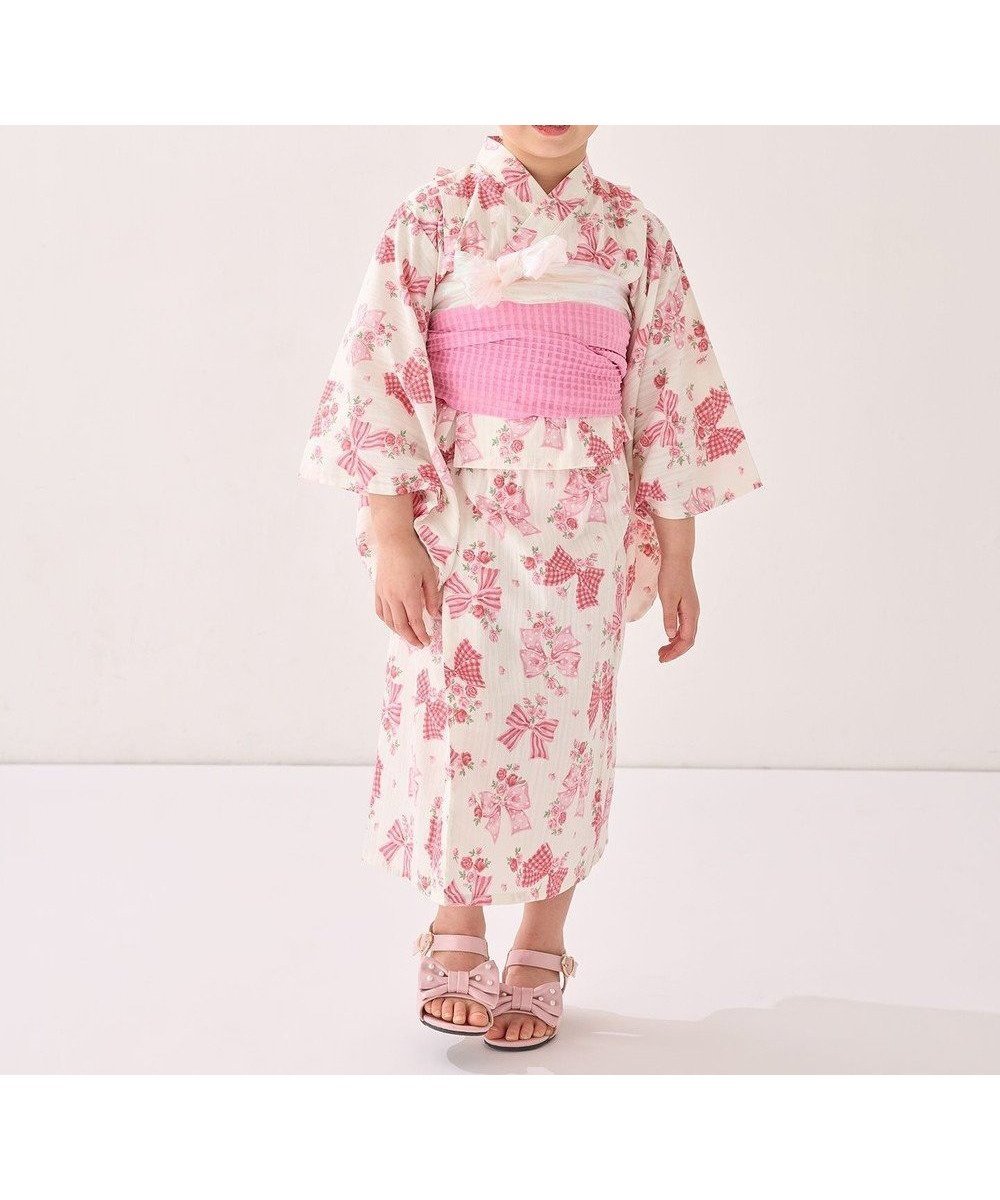 【エニファム/any FAM / KIDS】の3WAY ロング丈 浴衣 セット インテリア・キッズ・メンズ・レディースファッション・服の通販 founy(ファニー) 　ファッション　Fashion　キッズファッション　KIDS Children’s Clothing　春　Spring　セパレート　Separate　チェック　Check　ドレス　Dress　ボトム　Bottom　水着　Swimsuit　ロング　Long　楽ちん　Easy　S/S・春夏　Ss・Spring/Summer　夏　Summer　リボン総柄|ID: prp329100004532311 ipo3291000000032633148