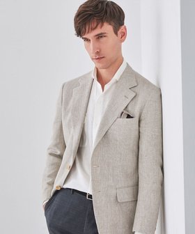【五大陸/gotairiku / MEN】の【DORMEUIL】ドーメル HEXAGON リネン ジャケット_ベージュ 人気、トレンドファッション・服の通販 founy(ファニー) ファッション Fashion メンズファッション MEN アウター Coats Outerwear/Men テーラードジャケット Tailored Jackets シェイプ Shape シンプル Simple ジャケット Jacket リネン Linen レギュラー Regular エレガント 上品 Elegant 夏 Summer 春 Spring S/S・春夏 Ss・Spring/Summer |ID:prp329100004532327