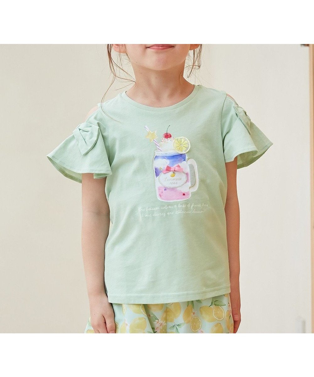 【エニファム/any FAM / KIDS】の接触冷感 いろいろモチーフ Tシャツ インテリア・キッズ・メンズ・レディースファッション・服の通販 founy(ファニー) 　ファッション　Fashion　キッズファッション　KIDS　トップス・カットソー　Tops/Tees/Kids　カットソー　Cut And Sew　チュール　Tulle　ポケット　Pocket　モチーフ　Motif　リボン　Ribbon　レース　Race　夏　Summer　定番　Standard　春　Spring　S/S・春夏　Ss・Spring/Summer　ミント×ジュース|ID: prp329100004532329 ipo3291000000032037392