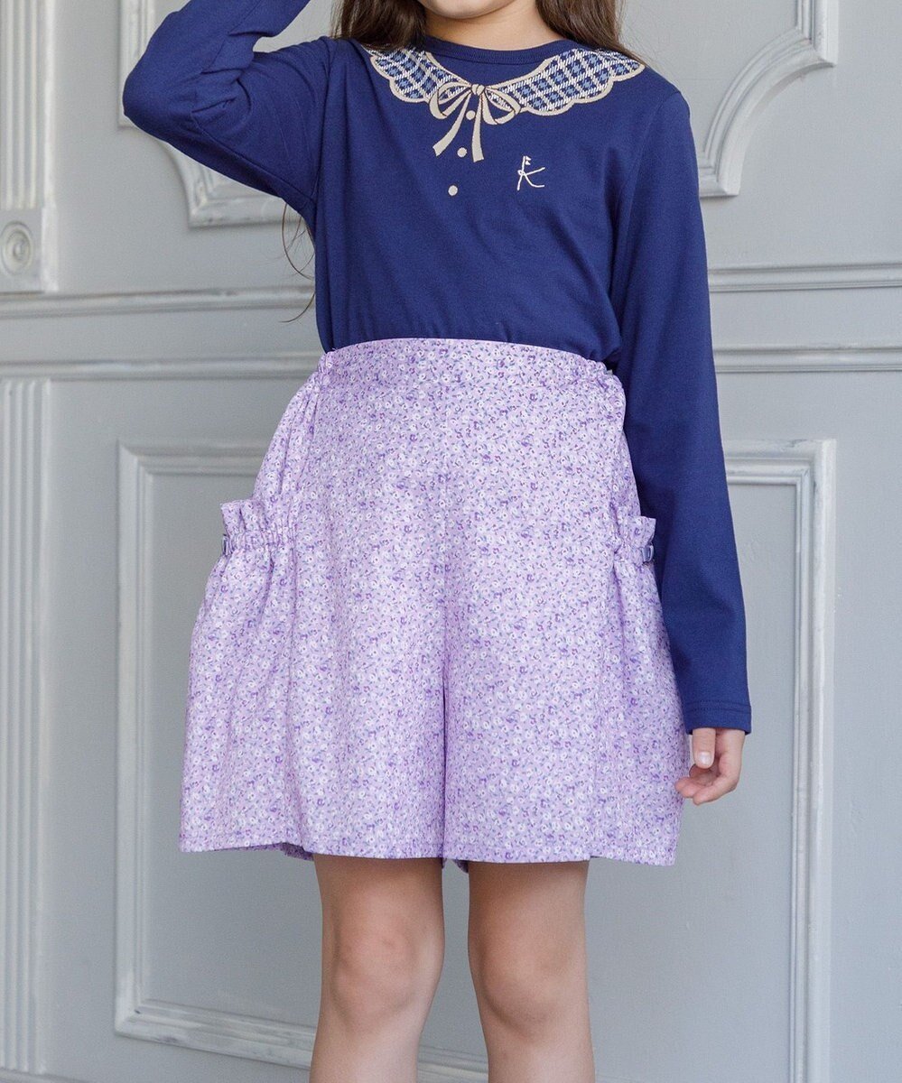 【組曲 / KIDS/KUMIKYOKU】の【110-140㎝】Tiny Rose キュロット インテリア・キッズ・メンズ・レディースファッション・服の通販 founy(ファニー) 　ファッション　Fashion　キッズファッション　KIDS　ボトムス　Bottoms/Kids　キュロット　Culottes　フロント　Front　プリント　Print　ラベンダー　Lavender　楽ちん　Easy　秋　Autumn/Fall　A/W・秋冬　Aw・Autumn/Winter・Fw・Fall-Winter　ラベンダー|ID: prp329100004532340 ipo3291000000032037429