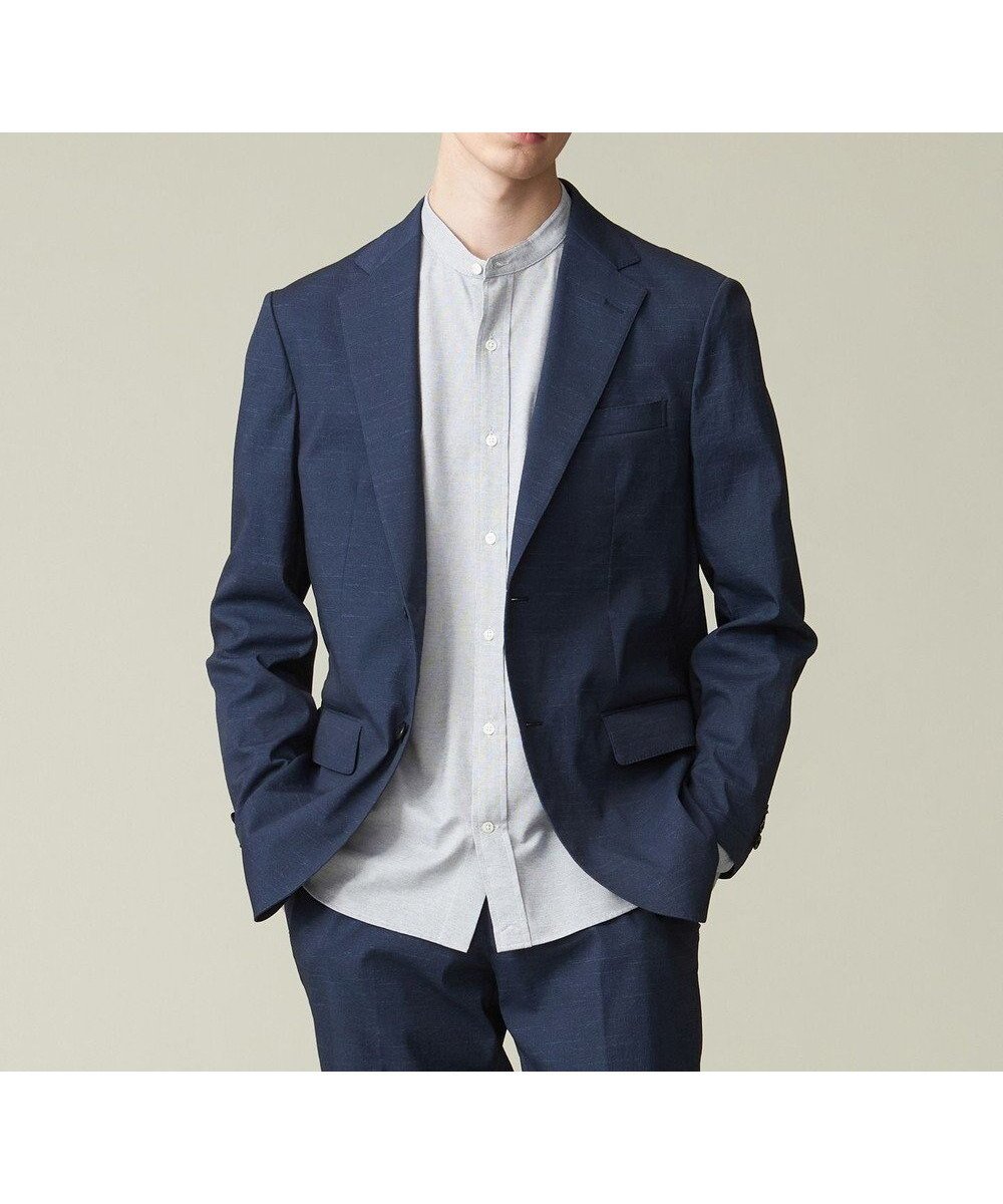 【ジェイ プレス/J.PRESS / MEN】の感動! 上品な見た目に着心地抜群なセットアップ【MECHANICAL】【超軽量 / 清涼感 / 洗える】 ハイパワーストレッチ リネンルックジャケット インテリア・キッズ・メンズ・レディースファッション・服の通販 founy(ファニー) 　ファッション　Fashion　メンズファッション　Fashion for Men　アウター　Men's Coats Outerwear　テーラードジャケット　Tailored Jackets & Blazers　ウォッシャブル　Machine Washable　春　Spring　洗える　Machine Washable　カットソー　Cut and Sewn Top　軽量　Lightweight, Ultra Light　ショルダー　Shoulder, Shoulder Strap　シンプル　Simple, Minimal　ジャケット　Jacket, Outerwear　スマート　Smart, Elegant　スーツ　Suit, Formalwear　セットアップ　Set-Up, Coordinated Outfit　定番　Standard, Basic Item　パイピング　Piping, Trim Design　ポケット　Pocket, Pocket Detail　リネン　Linen, Linen Fabric　S/S・春夏　SS, Spring/Summer, Warm Season　おすすめ　Recommended / Our Picks　夏　Summer　旅行　Travel　エレガント 上品　Elegant　ビジネス 仕事 通勤　Business / Work / Commuting　ネイビー系|ID: prp329100004532344 ipo3291000000032633774