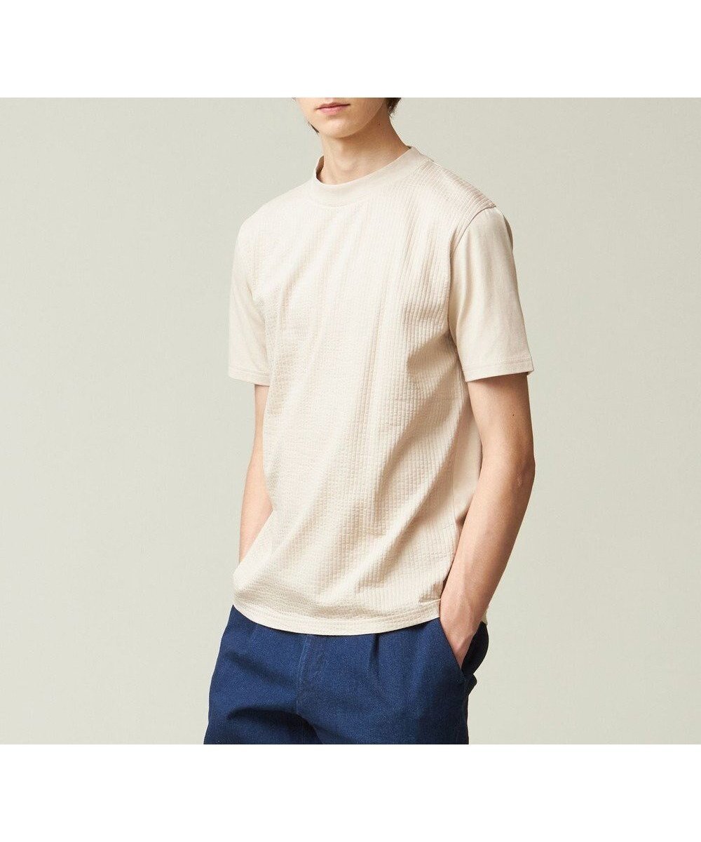【ジェイ プレス/J.PRESS / MEN】の【ビジネス対応】【吸湿速乾】【J.PRESS PREMIUM JERSEY】 シアサッカー Tシャツ インテリア・キッズ・メンズ・レディースファッション・服の通販 founy(ファニー) 　ファッション　Fashion　メンズファッション　MEN　トップス・カットソー　Tops/Tshirt/Men　シャツ　Shirts　春　Spring　カットソー　Cut And Sew　シンプル　Simple　ジャケット　Jacket　ダウン　Down　フィット　Fit　無地　Plain Color　レギュラー　Regular　S/S・春夏　Ss・Spring/Summer　おすすめ　Recommend　夏　Summer　ビジネス 仕事 通勤　Business　ベージュ系|ID: prp329100004532352 ipo3291000000032037505