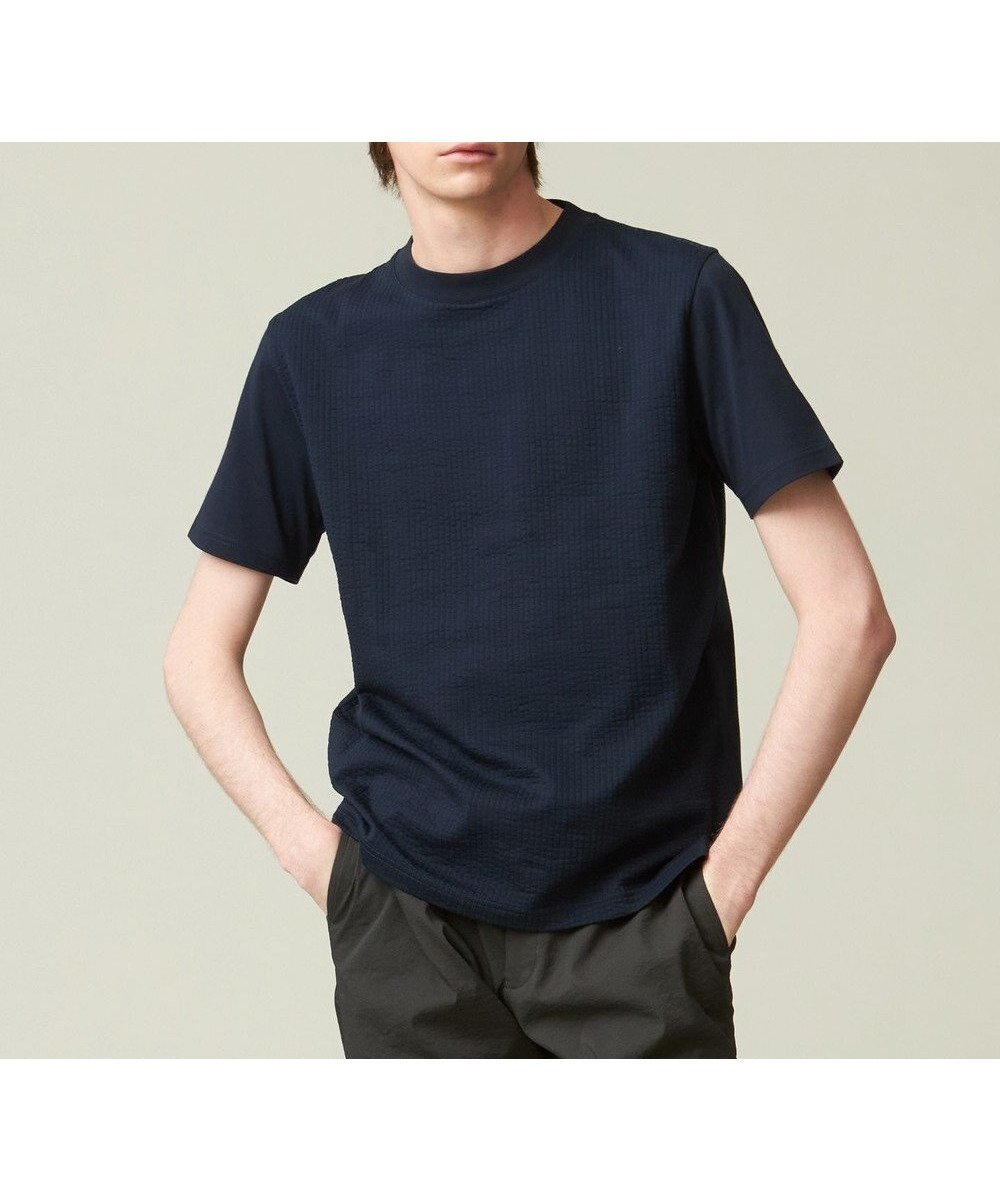 【ジェイ プレス/J.PRESS / MEN】の【ビジネス対応】【吸湿速乾】【J.PRESS PREMIUM JERSEY】 シアサッカー Tシャツ インテリア・キッズ・メンズ・レディースファッション・服の通販 founy(ファニー) 　ファッション　Fashion　メンズファッション　MEN　トップス・カットソー　Tops/Tshirt/Men　シャツ　Shirts　春　Spring　カットソー　Cut And Sew　シンプル　Simple　ジャケット　Jacket　ダウン　Down　フィット　Fit　無地　Plain Color　レギュラー　Regular　S/S・春夏　Ss・Spring/Summer　おすすめ　Recommend　夏　Summer　ビジネス 仕事 通勤　Business　ネイビー系|ID: prp329100004532352 ipo3291000000032037506