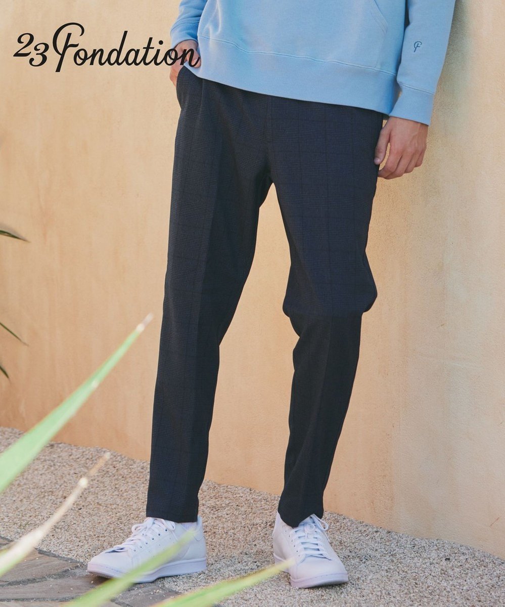 【23区 ゴルフ/23区GOLF / MEN】の【23Fondation/MEN】グレンチェック パンツ インテリア・キッズ・メンズ・レディースファッション・服の通販 founy(ファニー) 　ファッション　Fashion　メンズファッション　MEN　ボトムス　Bottoms/Men　コンビ　Combination　シンプル　Simple　ジャケット　Jacket　ストレッチ　Stretch　スポーティ　Sporty　チェック　Check　A/W・秋冬　Aw・Autumn/Winter・Fw・Fall-Winter　ネイビー系3|ID: prp329100004532353 ipo3291000000032037509