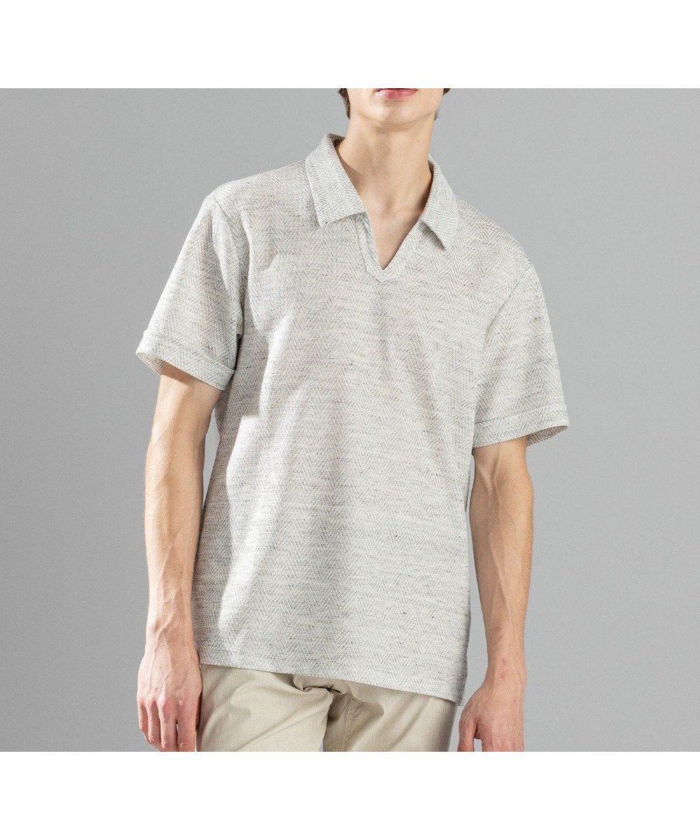 【ジョゼフ オム/JOSEPH HOMME / MEN】の【WEB限定商品】トップヘリンボンジャージー スキッパー インテリア・キッズ・メンズ・レディースファッション・服の通販 founy(ファニー) 　ファッション　Fashion　メンズファッション　Men's Style Online　トップス・カットソー　Tops/Tshirt/Men　シャツ　Shirts　カットソー　Cut And Sew　ジャージー　Jersey　スキッパー　Skipper　ストレッチ　Stretch　ヘリンボン　Herringbone　リネン　Linen　レギュラー　Regular　夏　Summer　春　Spring　S/S・春夏　Ss・Spring/Summer　ライトグレー系|ID: prp329100004532359 ipo3291000000032662551