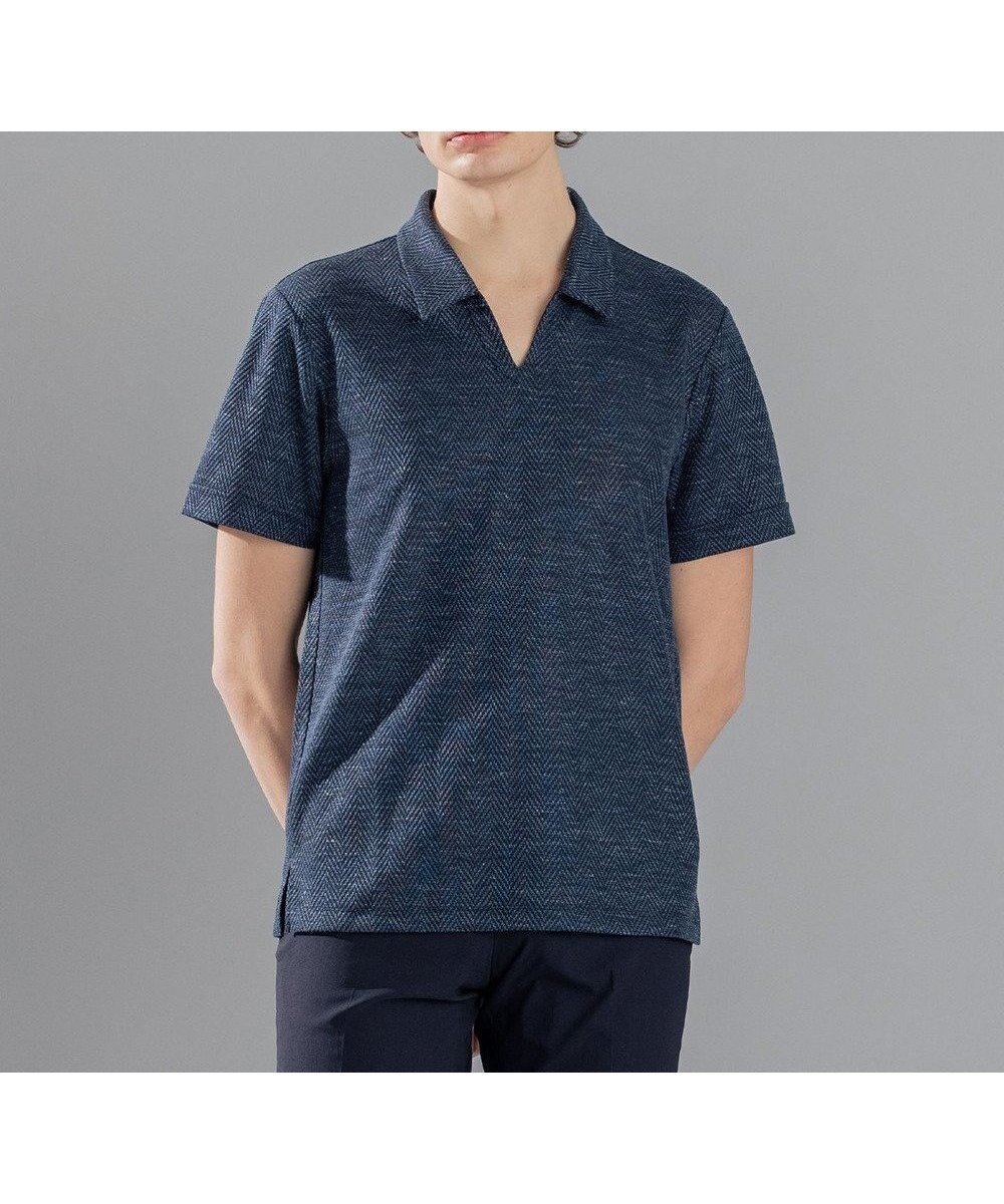 【ジョゼフ オム/JOSEPH HOMME / MEN】の【WEB限定商品】トップヘリンボンジャージー スキッパー インテリア・キッズ・メンズ・レディースファッション・服の通販 founy(ファニー) 　ファッション　Fashion　メンズファッション　Men's Style Online　トップス・カットソー　Tops/Tshirt/Men　シャツ　Shirts　カットソー　Cut And Sew　ジャージー　Jersey　スキッパー　Skipper　ストレッチ　Stretch　ヘリンボン　Herringbone　リネン　Linen　レギュラー　Regular　夏　Summer　春　Spring　S/S・春夏　Ss・Spring/Summer　ネイビー系|ID: prp329100004532359 ipo3291000000032662552