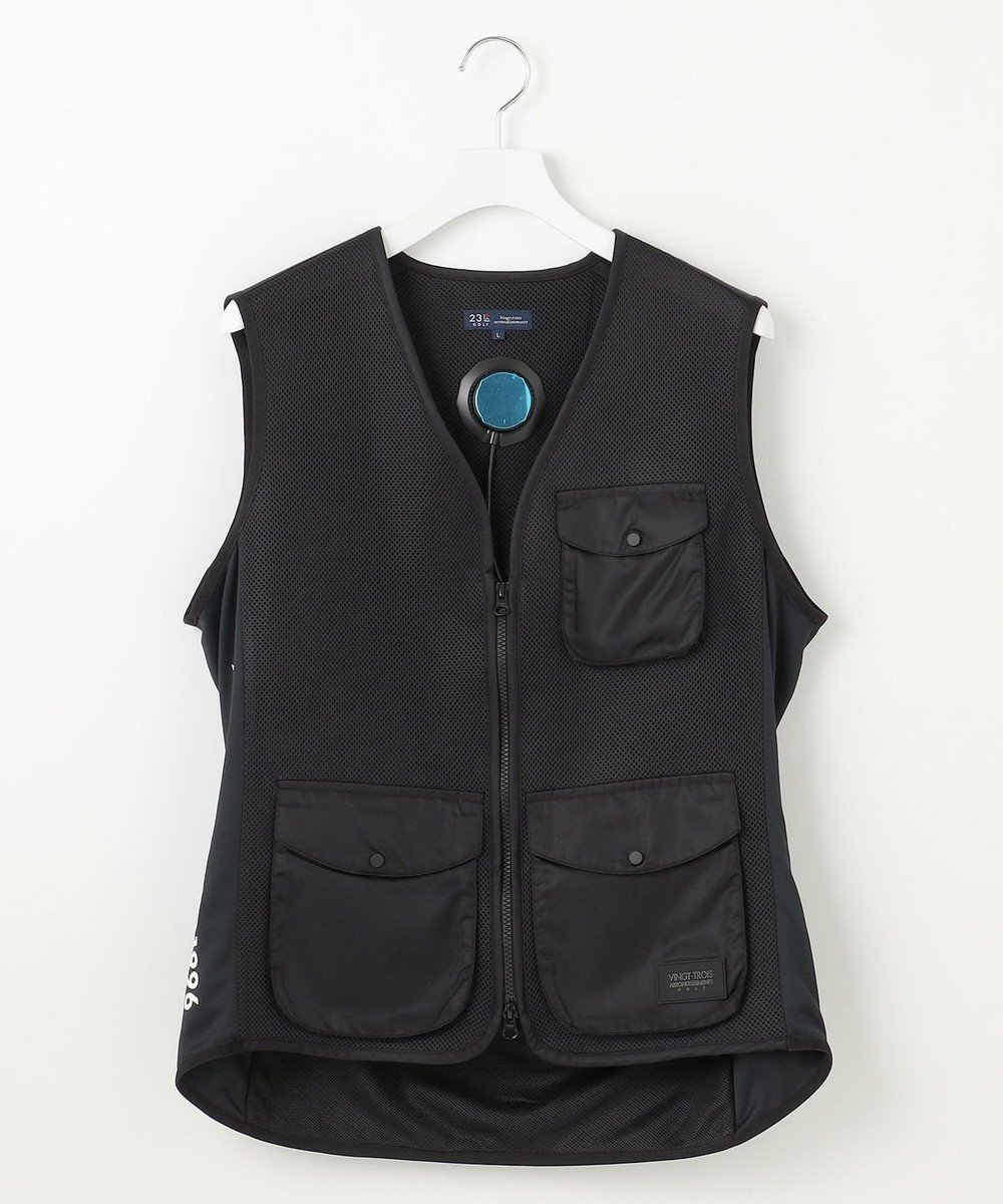 【23区 ゴルフ/23区GOLF / MEN】の【UNISEX】ペルチェベスト モバイルバッテリーで操作する3つの冷却装置付き 夏のアウトドアにおすすめ 人気、トレンドファッション・服の通販 founy(ファニー) 　ファッション　Fashion　メンズファッション　MEN　アウター　Coats Outerwear/Men　アウトドア　Outdoor　春　Spring　ジャケット　Jacket　ストレッチ　Stretch　スポーティ　Sporty　ダブル　Double　フィット　Fit　ベスト　Vest　ポケット　Pocket　メッシュ　Mesh　モバイル　Mobile　ユニセックス　Unisex　ラッセル　Russell　S/S・春夏　Ss・Spring/Summer　NEW・新作・新着・新入荷　New Arrivals　おすすめ　Recommend　夏　Summer　 other-1|ID: prp329100004532361 ipo3291000000032037537