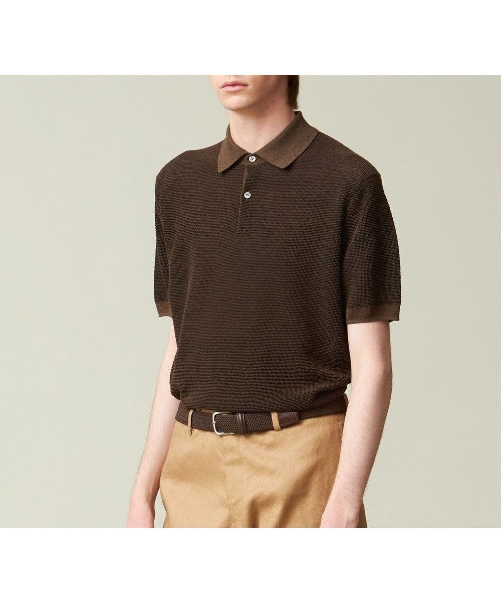 【ジェイ プレス/J.PRESS / MEN】の【ビジネス対応】【HYBRID LINEN】ニットポロシャツ インテリア・キッズ・メンズ・レディースファッション・服の通販 founy(ファニー) 　ファッション　Fashion　メンズファッション　Fashion for Men　トップス・カットソー　Cut & Sew Tops　ニット・セーター / 定番トップス　Knit Tops & Sweaters　メンズシャツ　Shirts　ポロシャツ / きれいめカジュアルスタイル　Polo Shirts　オーガニック　Organic Cotton　春　Spring　定番　Standard, Basic Item　フィット　Fit, Slim Fit　フランス　France, French　ボーダー　Border, Stripe　ポロシャツ　Polo Shirt, Collared Tee　リネン　Linen, Linen Fabric　レギュラー　Regular, Standard Fit　S/S・春夏　SS, Spring/Summer, Warm Season　再入荷　Restock / Back in Stock　おすすめ　Recommended / Our Picks　夏　Summer　ビジネス 仕事 通勤　Business / Work / Commuting　ブラウン系1|ID: prp329100004532374 ipo3291000000032990682