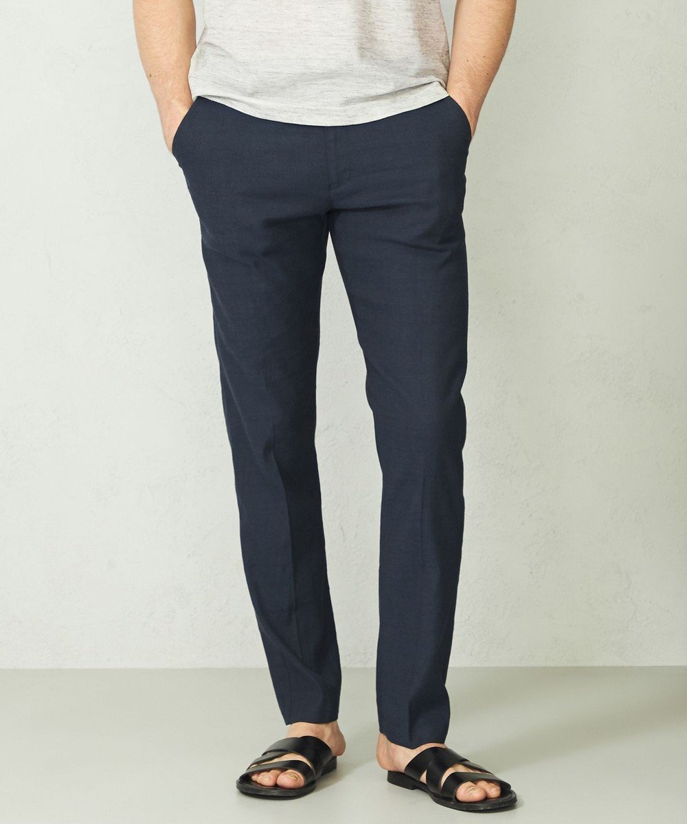 【ジョセフ アブード/JOSEPH ABBOUD / MEN】の【ウエストも伸びる/ストレッチ】 リヨセルリネンムーブパンツ インテリア・キッズ・メンズ・レディースファッション・服の通販 founy(ファニー) 　ファッション　Fashion　メンズファッション　Fashion for Men　ボトムス　Bottoms　オックス　Oxford Fabric　春　Spring　サンダル　Sandals, Summer Shoes　ジャケット　Jacket, Outerwear　ストレッチ　Stretch, Stretchy Fabric　フィット　Fit, Slim Fit　リネン　Linen, Linen Fabric　リラックス　Relax, Relaxed Fit　S/S・春夏　SS, Spring/Summer, Warm Season　再入荷　Restock / Back in Stock　おすすめ　Recommended / Our Picks　夏　Summer　ネイビー系|ID: prp329100004532378 ipo3291000000032649656