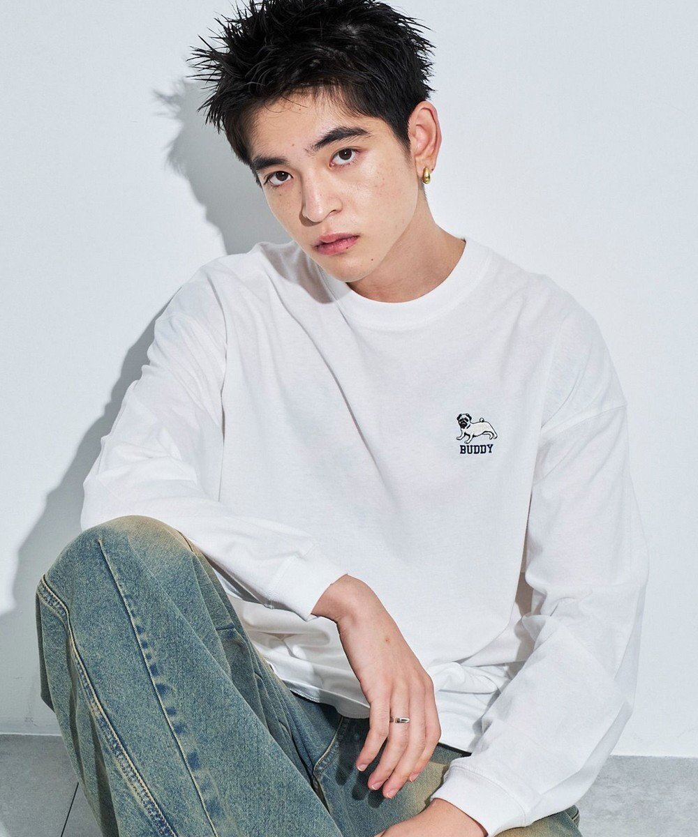 【ウィゴー/WEGO / MEN】のアニマルワンポイントT(LS) インテリア・キッズ・メンズ・レディースファッション・服の通販 founy(ファニー) 　ファッション　Fashion　メンズファッション　MEN　トップス・カットソー　Tops/Tshirt/Men　シャツ　Shirts　アニマル　Animal　春　Spring　カットソー　Cut And Sew　カーゴパンツ　Cargo Pants　シンプル　Simple　スマホ　Smartphone　デニム　Denim　定番　Standard　ビッグ　Big　半袖　Short Sleeve　ルーズ　Loose　ワイド　Wide　ワンポイント　One Point　A/W・秋冬　Aw・Autumn/Winter・Fw・Fall-Winter　おすすめ　Recommend　夏　Summer　ホワイト|ID: prp329100004532385 ipo3291000000032037644