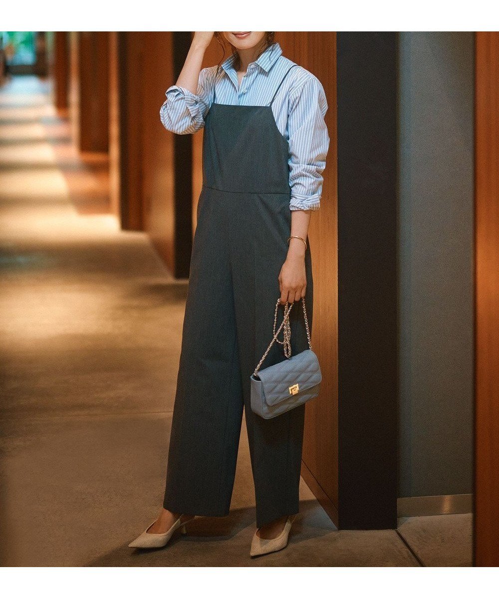 【23区/NIJYUSANKU】の【洗える】ドライ2WAYストレッチ サロペット インテリア・キッズ・メンズ・レディースファッション・服の通販 founy(ファニー) 　ファッション　Fashion　レディースファッション　WOMEN　ワンピース　Dress　オールインワン ワンピース　All In One Dress　サロペット　Salopette　春　Spring　洗える　Washable　秋　Autumn/Fall　サロペット　Overalls　シンプル　Simple　ストレッチ　Stretch　チェック　Check　ベーシック　Basic　無地　Plain Color　ラップ　Wrap　ワイド　Wide　A/W・秋冬　Aw・Autumn/Winter・Fw・Fall-Winter　S/S・春夏　Ss・Spring/Summer　再入荷　Restock/Back In Stock/Re Arrival　夏　Summer　2024年　2024　2024-2025秋冬・A/W　Aw/Autumn/Winter/Fw/Fall/2024-2025　グレー系|ID: prp329100004532402 ipo3291000000032037720