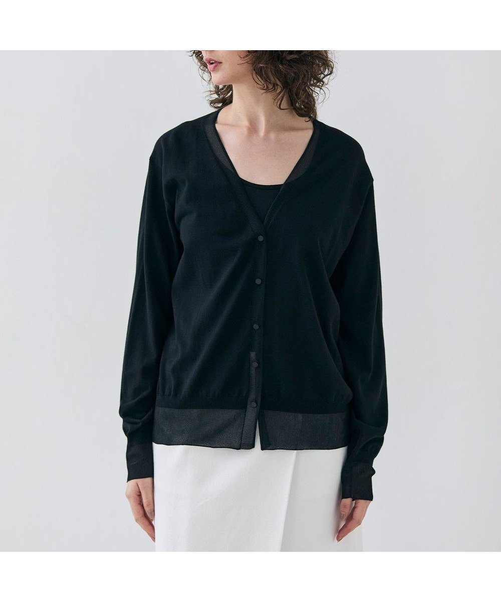 【ベイジ,/BEIGE,】の【洗える】JULIE / シルク混シアーVネックカーディガン インテリア・キッズ・メンズ・レディースファッション・服の通販 founy(ファニー) 　ファッション　Fashion　レディースファッション　WOMEN　トップス・カットソー　Tops/Tshirt　カーディガン　Cardigans　Vネック　V-Neck　おすすめ　Recommend　カットソー　Cut And Sew　カーディガン　Cardigan　キャミソール　Camisole　コンビ　Combination　シアー　Sheer　シルク　Silk　シンプル　Simple　今季　This Season　夏　Summer　春　Spring　S/S・春夏　Ss・Spring/Summer　洗える　Washable　A/W・秋冬　Aw・Autumn/Winter・Fw・Fall-Winter　Black|ID: prp329100004532413 ipo3291000000032037800