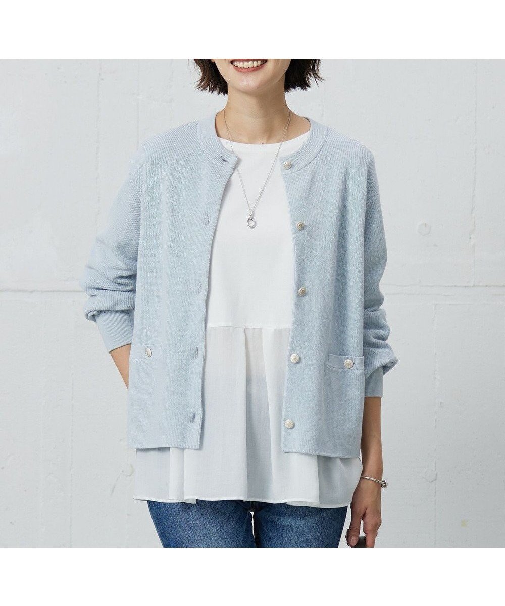 【ジェイ プレス/J.PRESS】の【洗える】ORGANIC GASS COTTON クルーネック アウター インテリア・キッズ・メンズ・レディースファッション・服の通販 founy(ファニー) 　ファッション　Fashion　レディースファッション　WOMEN　アウター　Coat Outerwear　ジャケット　Jackets　インド　India　オーガニック　Organic　春　Spring　洗える　Washable　畦　Ridge　クラシック　Classic　シルク　Silk　ジャケット　Jacket　バランス　Balance　ミドル　Middle　メタル　Metal　S/S・春夏　Ss・Spring/Summer　夏　Summer　ビジネス 仕事 通勤　Business　サックスブルー系|ID: prp329100004532448 ipo3291000000032129652