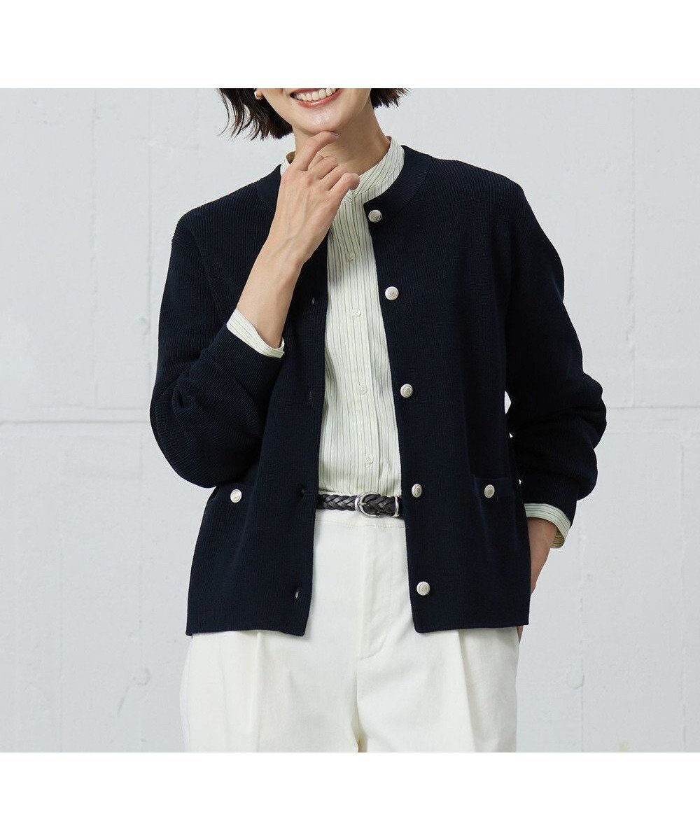【ジェイ プレス/J.PRESS】の【洗える】ORGANIC GASS COTTON クルーネック アウター インテリア・キッズ・メンズ・レディースファッション・服の通販 founy(ファニー) 　ファッション　Fashion　レディースファッション　WOMEN　アウター　Coat Outerwear　ジャケット　Jackets　インド　India　オーガニック　Organic　春　Spring　洗える　Washable　畦　Ridge　クラシック　Classic　シルク　Silk　ジャケット　Jacket　バランス　Balance　ミドル　Middle　メタル　Metal　S/S・春夏　Ss・Spring/Summer　夏　Summer　ビジネス 仕事 通勤　Business　ネイビー系|ID: prp329100004532448 ipo3291000000032129657