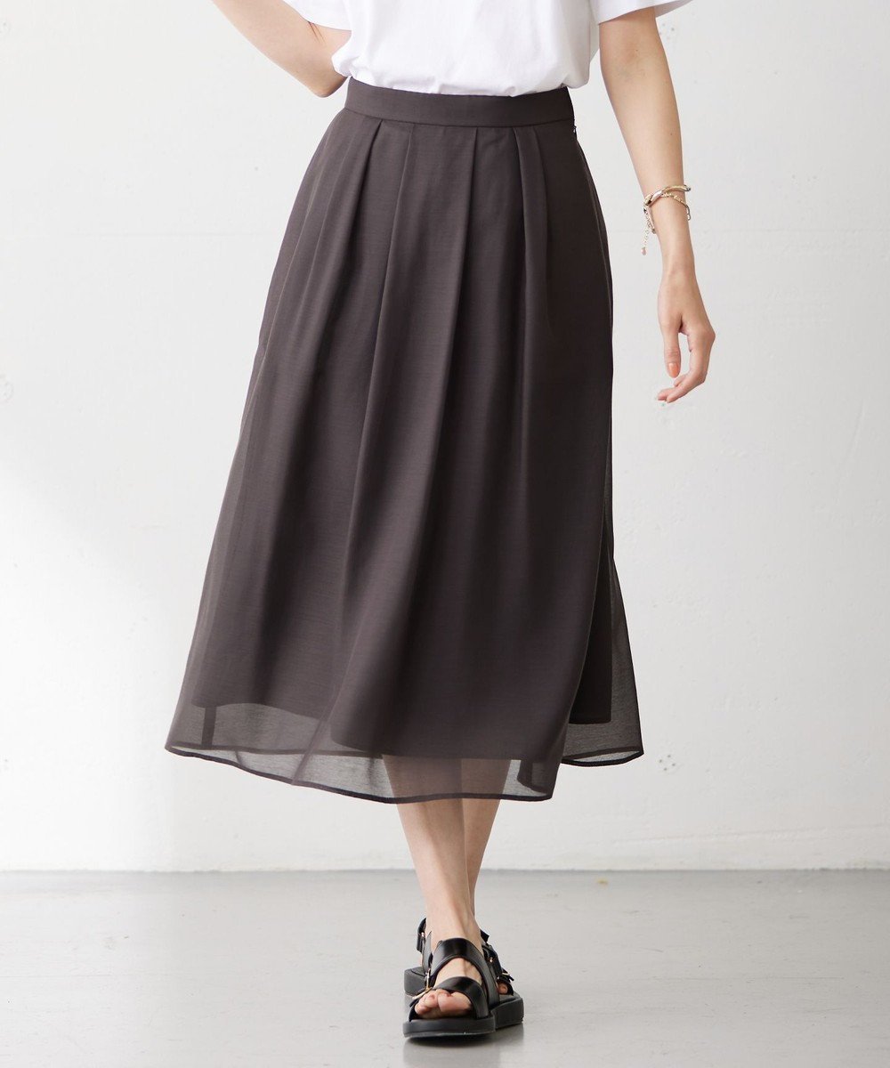 【ジェイ プレス/J.PRESS】の【WEB限定カラーあり・洗える】 ブライトスパンボイル スカート インテリア・キッズ・メンズ・レディースファッション・服の通販 founy(ファニー) 　ファッション　Fashion　レディースファッション　Fashion for Women　スカート　Skirts　エアリー　Airy Texture　フェミニン　Feminine, Girly　ブライト　Bright, Shiny　エレガント 上品　Elegant　夏　Summer　春　Spring　S/S・春夏　SS, Spring/Summer, Warm Season　洗える　Machine Washable　ダークブラウン系|ID: prp329100004532460 ipo3291000000034306788